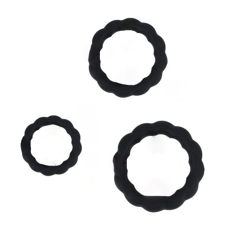 FUKR Lot de 3 Cockrings Tortick Noirs